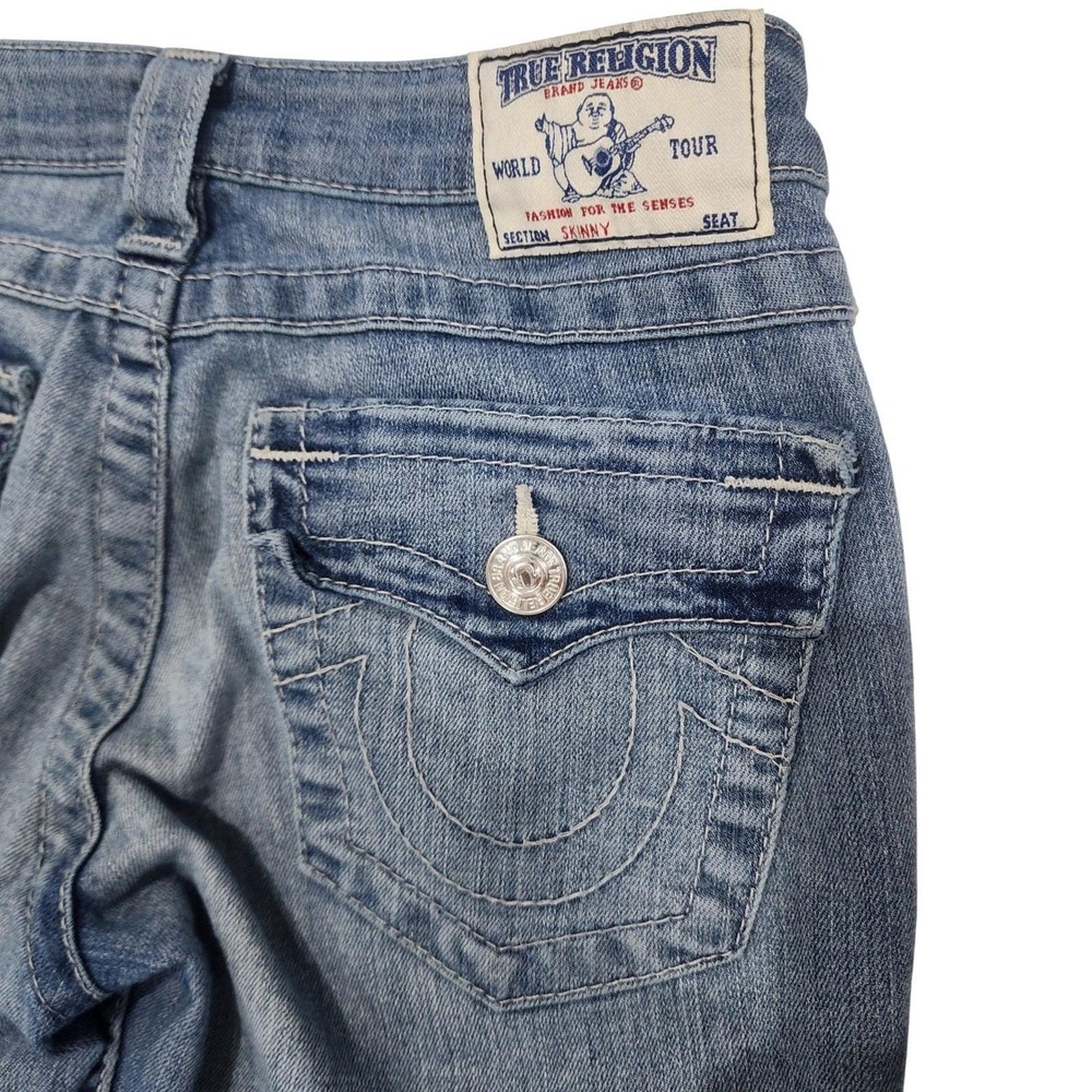 AUTHENTIC True Religion Jeans Women 26 Light Wash Skinny Low Rise Hidden Pocket